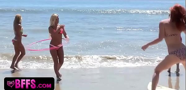  Gorgeous surfer babes fuck with life guard